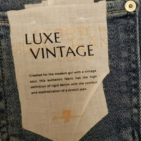 7 For All Mankind Ankle Skinny Jean High Waist Gold Stripe Blue Women's 27 - Picture 13 of 15